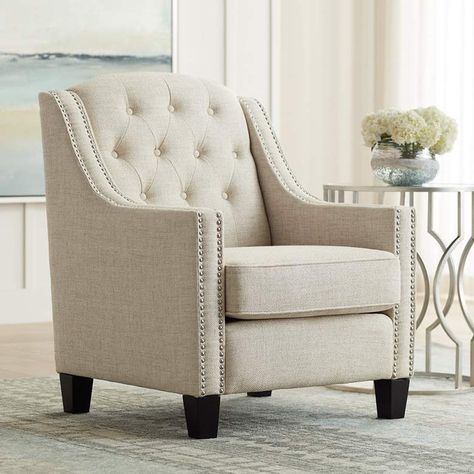 Here's the same option except in Khaki! Such a pretty chair! Tivoli White Linen Tufted Armchair Brick Colonial, Living Room Lighting Tips, Traditional Armchairs, Tufted Armchair, Arm Chair Styles, Downing Street, Comfortable Armchair, Tufted Arm Chair, Linen Armchair