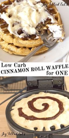 Waffle For One, Cinnamon Roll Chaffle, Cinnamon Roll Waffle, Super Breakfast, Cheese Ideas, Low Carb Cupcakes, Cinnamon Waffles, Cinnamon Roll Waffles, Breakfast Cheese