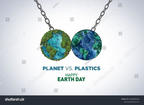 Planet Vs Plastics Earth Day 2024 Stock Photo 2444363523 | Shutterstock Science Signs, Travel Brochure, Color Palette Generator, Holiday Illustrations, Collage Maker, Personalized Books, Image House, Abstract Animals, Art Background