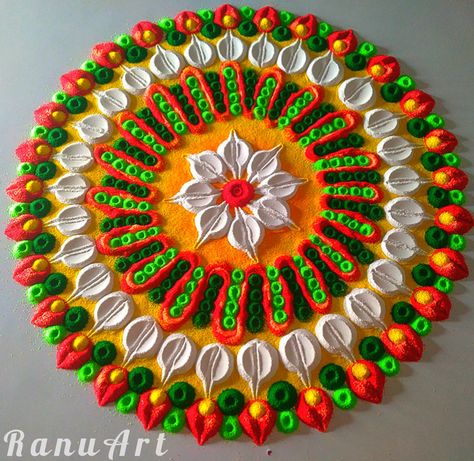 #ranuart #rangoli #latestrangoli Rice Rangoli, Rangoli Designs Latest Unique, Rangoli Mandala, Unique Rangoli Designs, Diwali Dhanteras, Colourful Rangoli, Unique Rangoli, Creative Rangoli, Rangoli Designs Simple Diwali