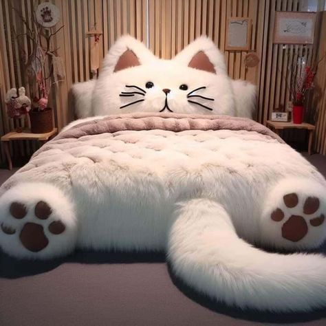 Animal Bed, Cat Bedroom, Cat Heaven, Plush Bed, Giant Cat, Decoration Tips, Dreams Beds, Cute Bedroom Decor, Luxury Pet