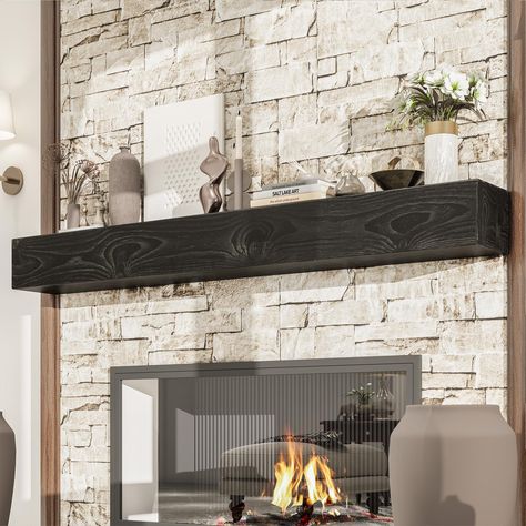 PRICES MAY VARY. providing exceptional durability and long-lasting quality. This 6-foot mantle shelf 72 inch x 8 x 5 brings a warm and inviting centerpiece to your fireplace or surrounding area. Heat Shield —The space above Woodlands rustic fireplace mantel 72 inches is vulnerable to heat and smoke, 72 floating shelves , sized at 72 Weathered Black, offers crucial protection to keep your valuable mantel fireplace decor safe from potential damage. Sophisticated Style — This 72 inch mantel for fir Black Wood Fireplace Mantels, Stone Fireplace With Black Mantle, Chunky Fireplace Mantle, Dark Fireplace Mantle, Floating Mantle Fireplace The Home Depot, Mantel Without Fireplace, Floating Wood Beam Mantel Fireplace, Floating Shelve Mantle Wood Stove, Floating Fireplace Mantle