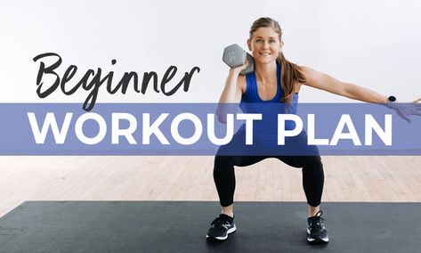 30-Day Beginner Workout Plan (w/ YouTube Videos) | Nourish Move Love Beginner Workout Plan, Advanced Workout Plan, 7 Day Workout Plan, Beginner Cardio Workout, Full Body Strength Workout, Beginner Full Body Workout, Power Yoga Workout, Full Body Workout Plan, Nourish Move Love