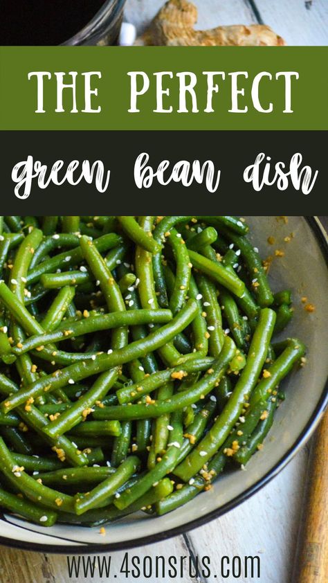 Thai Green Beans, Asian Style Green Beans, Frozen Green Bean Recipes, Rice Green Beans, Soy Sauce Green Beans, Sesame Green Beans, Green Bean Dishes, Asian Bowls, Ginger Green Beans