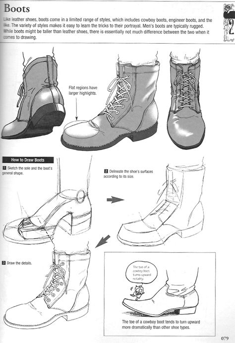 Useful information on drawing footwear... from socks to boots. Reference Tutorial, Boots Drawing, Boots 2020, Tutorial Drawing, Shoes Drawing, Drawing Clothes, Drawing Lessons, Drawing Skills, Character Design References