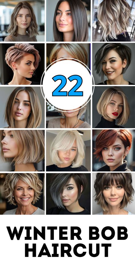 Discover the best winter bob haircuts for 2024-2025, designed to suit any hair color and outfit for women. From short brown cuts to vibrant colors, these bobs will keep you looking stylish. Pair your new bob with a hat for extra warmth or let your outfit do the talking. Whether you want to channel aespa or your own unique vibe, these bob haircuts are ideal for winter. Winter Hair Colors For Short Hair, Haircuts 2025 Women, 2025 Bob Hair Trends, Winter Hair Color Ideas Short Hair, Haircut 2025, Fall 2024 Hair Trends Short, 2025 Bob Haircut, Winter Short Hair, Bob Haircuts 2024