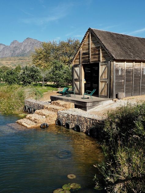 Boat Shed Ideas, Polaroid Transfer, Farm Hotel, Hilltop House, Chalet House, Dock House, Fishing Shack, Boat Shed, Lakefront Living