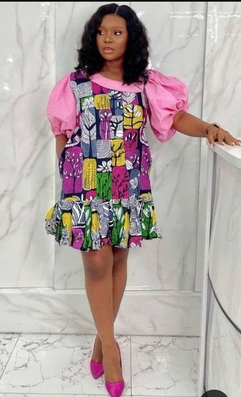 Modest Ankara three yards styles for stylish ladies. - Stylish Naija Ankara Short Gowns, Ladies Closet, African Ladies, Ankara Short, Stylish Naija, Ankara Short Gown Styles, Kente Styles, African Lace Dresses, Short Gowns