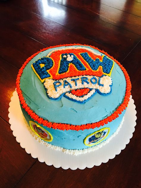 Paw Patrol Cake No Fondant, Paw Patrol Birthday Cake Buttercream, Paw Patrol Cake Simple, Homemade Paw Patrol Cake, Easy Paw Patrol Cake, Simple Paw Patrol Cake, Paw Patrol Birthday Party Cake, Birthday Cake Icing, Cake Designs For Boy