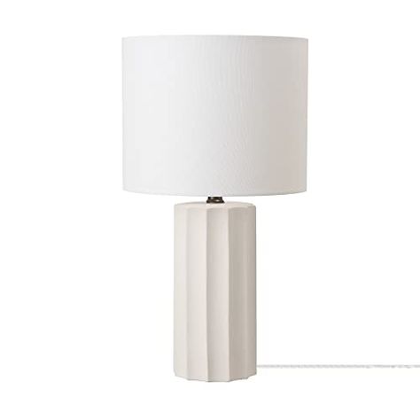 The Hillary Style's Amazon Page Ribbed Concrete, Tall Accent Table, Side Table Bedroom, Cottagecore Design, Japandi Home Decor, Buffet Table Lamps, Bedroom Nightstand, Concrete Finish, Ceramic Texture