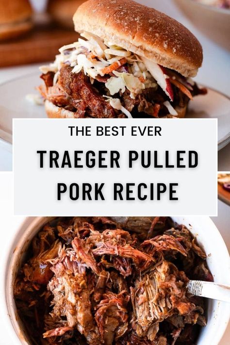 BEST Easy and Delicious Traeger Pulled Pork Recipe – Fit Mama Real Food Traeger Pork Shoulder, Pulled Pork In Crockpot, Pork In Crockpot, Leftover Smoked Pork, Traeger Pulled Pork Recipe, Pulled Pork Crockpot, Pulled Pork Dip, Pork Dip, Pork Bbq Sauce