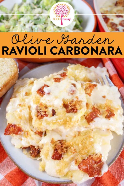 Ravioli Lasagna Alfredo, Sauce For Italian Sausage Ravioli, Recipe Using Ravioli, Cheese Ravioli Alfredo, Ravioli With Meatballs, Copycat Olive Garden Ravioli Carbonara, What To Make With Cheese Ravioli, Copycat Olive Garden Carbonara, Cheese Ravioli Recipe Frozen Alfredo