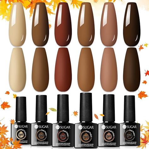 Amazon.com : UR SUGAR Fall Winter Gel Nail Polish Set, 6 Colors Brown Gel Polish Set Caramel Coffee Burgundy Red Khaki Gel Nail Polish Kit Autumn Winter Gel Polish Set Soak Off Manicure Kit for Women : Beauty & Personal Care Burgundy Gel Polish, Winter Gel Polish, Brown Gel Polish, Nude Gel Polish, Products For Dry Skin, Routine Life, Maple Pumpkin, Gel Nail Polish Colors, Nail Polish Kit