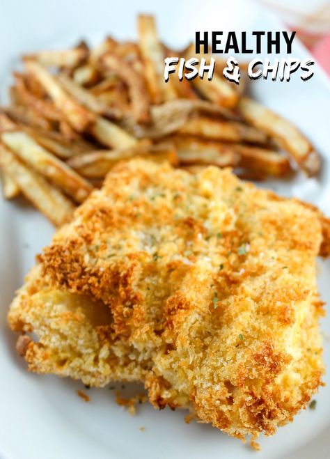 I love Fish & Chips - but I'm really trying to eat healthy! So I gave my favorite fish and chips dish a makeover by making it in my air fryer. Crunchy and delicious but healthier! Crusted Cod Baked, Healthy Air Fryer Fish, Poached Cod Recipes, Panko Cod, Recipes For Cod, Air Fryer Fish And Chips, Air Fryer Cod Recipe, Cod Baked, How To Cook Cod