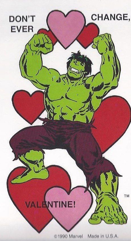 Marvel Valentines Cards, Valentine Comic, Scary Valentines, Marvel Valentines, Classic Valentines, Hulk 3, Witty Comebacks, Super Hero Shirts, Vintage Marvel