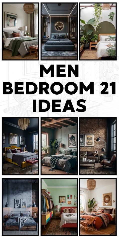 Wallpaper for Bedroom 23 Ideas: Transform Your Space with Style Writers Bedroom Ideas, Room Color Ideas For Men Masculine, Masculine Bedroom With Feminine Touches, Masculine Art Over Bed, Bachelor Bedroom Ideas Masculine, Charcoal And Navy Bedroom, Masculine Apartment Decor Bedroom, Guest Bedroom Ideas Masculine, Guys Apartment Decor Bedroom