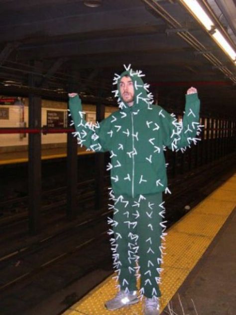 Costumes Diy Last Minute, Cactus Costume Diy, Christmas Costumes Diy, Diy Adult Halloween Costumes, Funny Christmas Costumes, Cactus Costume, Boys Halloween Costumes Diy, Meme Costume