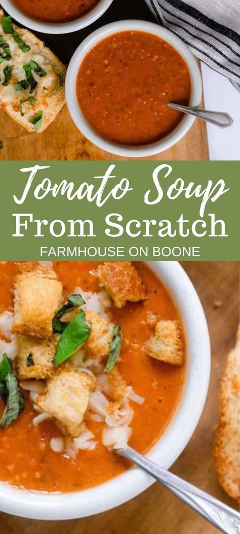 Garlic Tomato Soup, Easy Homemade Tomato Soup, Tomato Soups, Tomato Soup From Scratch, Homemade Tomato Basil Soup, Tomatoes Sauce, Easy Tomato Soup Recipe, Homemade Tomato Soup Recipe, Fresh Tomato Soup