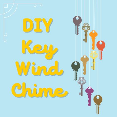 Wind Chime Made With Keys, Diy Wind Chimes Recycled, Windchimes Homemade, Make A Wind Chime, Drilling Holes In Glass, Old Key Crafts, Making Wind Chimes, Windchimes Diy, Make Wind Chimes