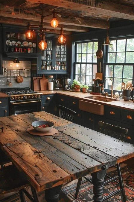 Countryside Kitchen, Cabin Kitchens, Boho Kitchen, Dream House Interior, Cottage Kitchen, English Countryside, Cabin Homes, Kitchen Makeover, Cottage Homes