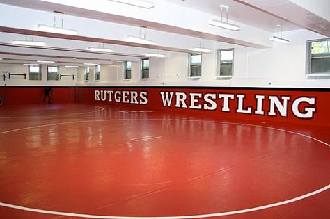 RU Wrestling Room Wrestling Room, Folk Style, Folk Fashion, Basketball Court, Wrestling, Basketball, Red