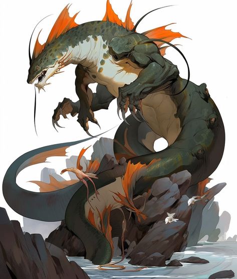 Fantasy Sea Monster, Creature Transformation, Scifi Creatures, Fantasy Sea, Monster Manual, Japanese Theme, Fantasy Animals, D D Monsters, Fantasy Creature