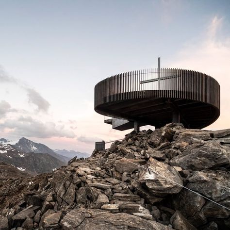 Snohetta Architecture, Lakeside Cafe, Danish Architecture, Lookout Tower, Steel Stairs, Observation Deck, Weathering Steel, Italian Alps, Wooden Staircases