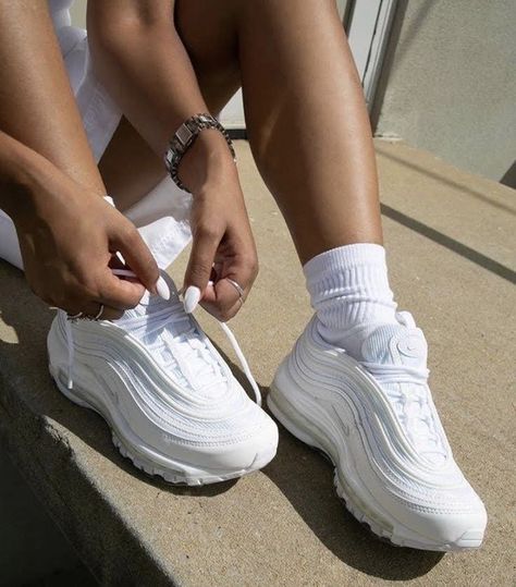 Nike Air Max 97 Outfit, Air Max 97 Outfit, Nike Air Max 97 Women, Air Max Outfit, White Air Max 97, Nike Air Max 97 White, Nike 97, Yeezy Boots, Sneaker Trend