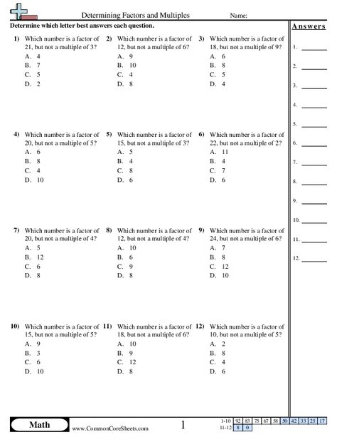 Factor Worksheet For Class 4, Multiples And Factors Worksheet, Common Factors Worksheet, Factors And Multiples 4th Grade, Factors And Multiples Worksheet, Multiples Worksheet, Factors Worksheet, Prime Factorization Worksheet, Multiplication 3