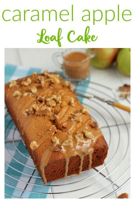 A yummy Caramel and Bramley Apple Loaf Cake. Perfect for using up those Bramley apples #cake #apples #autumn Thanksgiving Loaf, Apple Loaf Cake, Apple Loaf, Bramley Apple, Dessert Parfait, Loaf Cake Recipes, Delicious Thanksgiving, Salty Cake, Fall Cakes