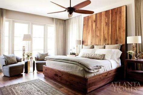 walnut headboard Modern Headboard, Tall Headboard, Decor Ikea, Headboard Wall, White Headboard, Wooden Headboard, Diy Headboard, Classic Bedroom, Floor To Ceiling