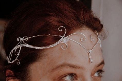 Elf Crown Aesthetic, Elven Accessories, Fae Crown, Fae Jewelry, Fae Ears, Tiara Aesthetic, Fantasy Tiara, Elven Hair, Jewelry Headpiece