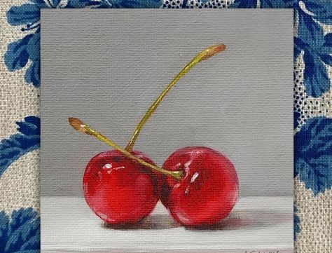 Cherry Painting, Life Drawing Reference, Vintage Jugs, Still Life Paintings, Small Artwork, Life Paintings, Oil Painters, High Art, Gorgeous Art