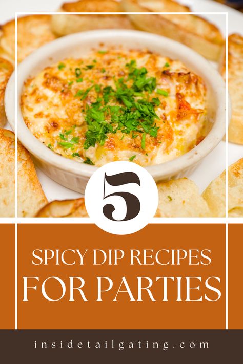 Spice up your game day with these 3 Best Spicy Dips, perfect for your next tailgate or football party! From fiery queso to zesty salsa and a bold buffalo chicken dip, these easy dip recipes will be a hit with any crowd. Whether you're hosting a big game watch party or tailgating with friends, these spicy dips are sure to impress. Get ready to add some heat to your snack spread with these must-try tailgating spicy dips! #TailgatingRecipes #GameDayFood #FootballParty Spicy Dip Recipes, Spicy Dips, Spicy Lunch, Easy Dip Recipes, Recipes For Parties, Tailgate Party Food, Tailgating Food, Tailgate Snacks, Party Dip Recipes