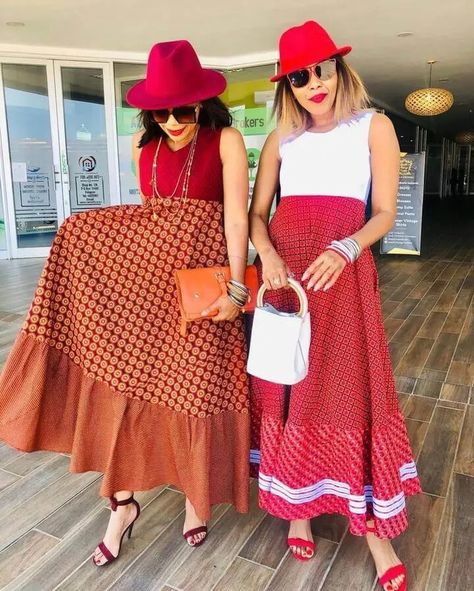 Traditional Dresses South Africa, Shweshwe Dresses For Makoti, Sesotho Traditional Dresses, Shweshwe Dresses, Traditional Attires, Overall Outfit, Fashion Stand, Stylish Jumpsuit, Coordinating Outfits