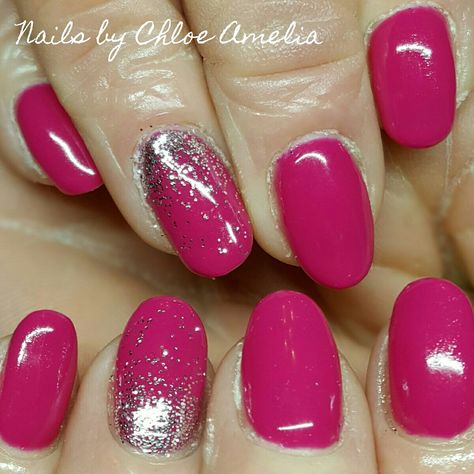 Fuschia nails- Pink nails- Calgel Manicure Fusha Color Nails, Fushia Color Nails, Fushia Prom Nails, Dark Pink Nail Art, Fuschia Nails Design Nailart, Fuschia Pink Nails, Dark Fuschia Nails, Short Fuschia Nails, Raspberry Pink Nails