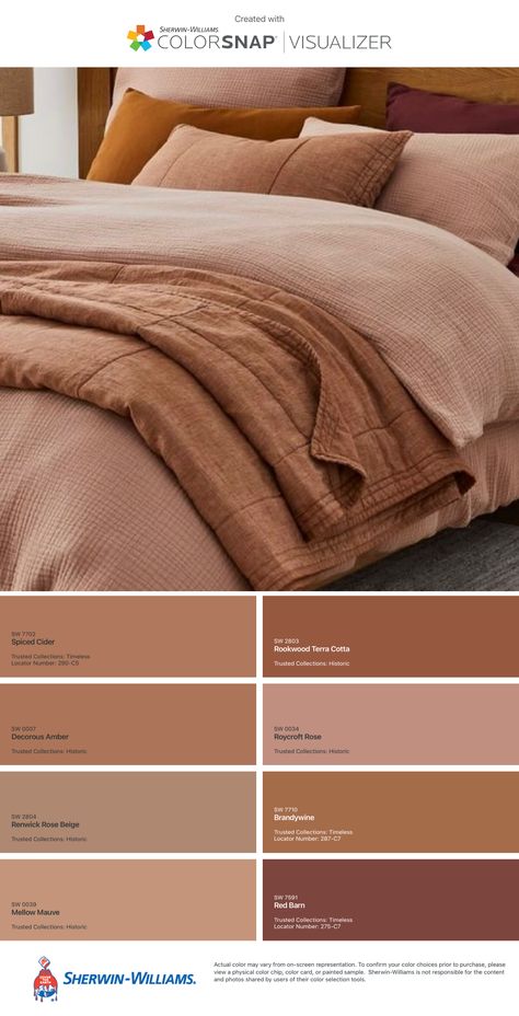 Desert Color Scheme Bedrooms, Soft Orange Living Room, Peach And Tan Bedroom, Sandy Color Bedroom, Earth Tone Bedroom Terracotta, Bedroom Inspo Earth Tones, Terracotta Wallpaper Bedroom, Rose And Terracotta Bedroom, Earth Coloured Bedroom