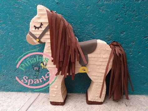 Horse Pinata Diy, Horse Pinata, Horse Birthday Cake, 9th Birthday Cake, Baby Name Tattoos, Western Birthday Party, Piñata Ideas, Western Birthday, Diy Pinata