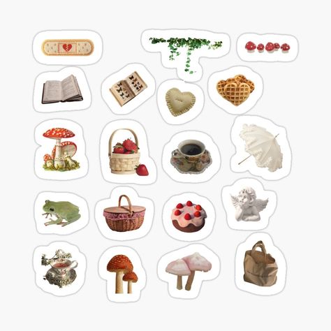 cottage core. cottagecore. cottage. aesthetic. cottagecore sticker. sticker pack. cute. girly. mushroom. picnic. frog. vines. book. cute food. strawberry. bag. Sticker Packs Printable, Tiny Stickers To Print, Unique Stickers Printable, Sticker Pack Printable, Aesthetic Stickers Pack, Stickers Packs Printable, Stickers Packs Aesthetic, Cottage Core Printable, Cottage Core Doodles