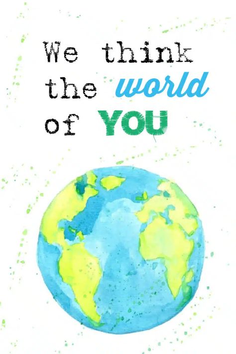 Planning Teacher Appreciation Week Celebrations: We Think the World of You Around The World Teacher Appreciation, Teacher Appreciation Week Themes, Around The World Theme, Teacher Retirement Gifts, World Teachers, Teacher Retirement, Teacher Appreciation Week, Appreciation Gifts, Retirement Gifts