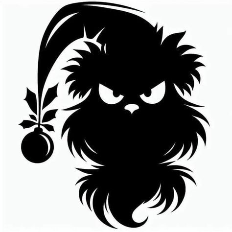 Grinch Silhouette, Cricut Iron On Vinyl, Free Christmas Svg, Christmas Svgs, Cricut Stencils, Laser Cut Wood Crafts, Projets Cricut, Line Art Vector, Christmas Cut Files