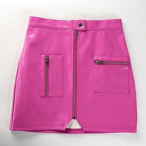 Leather Pink High Waist Skirt (105 BRL) ❤ liked on Polyvore featuring skirts, pink skirt, real leather skirt, leather skirts, pink leather skirt and knee length leather skirt Pink Leather Skirt, Streetwear Skirt, Real Leather Skirt, Pencil Skirt Fashion, Mini Skirt Party, Pu Leather Skirt, Cheap Skirts, Leather Skirts, Zippers Fashion