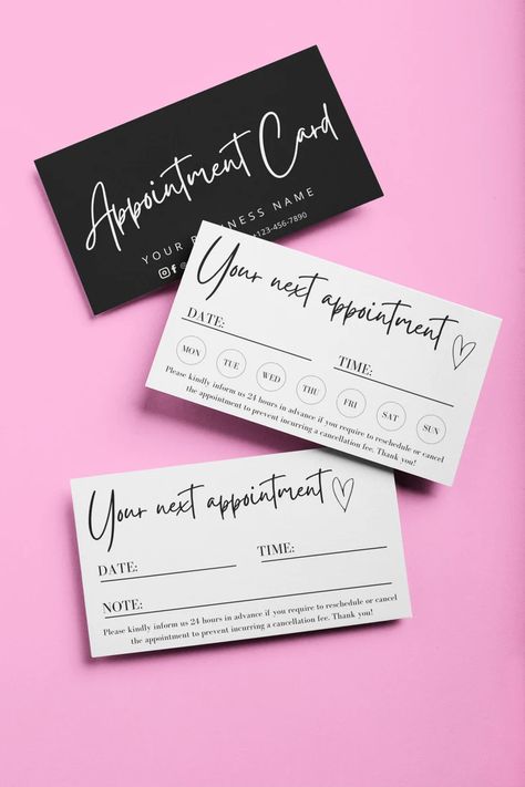 Appointment Card Template Reminder Card Template Next - Etsy Spain Appointment Reminder, Appointment Card, Health Clinic, Appointment Cards, Card Inspiration, Card Templates, Holistic Health, Business Card Design, Inspirational Cards