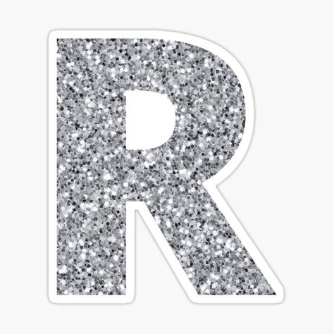 Millions of unique designs by independent artists. Find your thing. R Keyboard Letter, Silver Stickers Aesthetic, Letter R Fonts, S Sticker Letter, R Sticker, Silver Bubble Letters, Glitter Letters Zazzle, Fonts Lettering, Desktop Icons