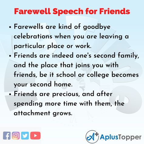 Farewell Speech for Friends | Speech on Farewell for Colleagues and Friends in English Speech For Friends, Farewell Speech For Friends, Farewell Speech For Colleague, Speech Script, Farewell Speech, English Speech, Leaving School, Questions For Friends, Pig Wallpaper