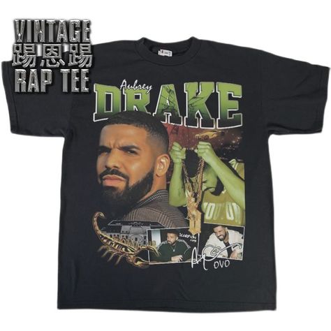 90s Graphic Tees Vintage, Drake Tshirt, 90s Graphic Tees, Bootleg Tshirt, Graphics Tee, Tee Outfits, Sportswear Outfits, 90s Rap, Style Graphic Tee