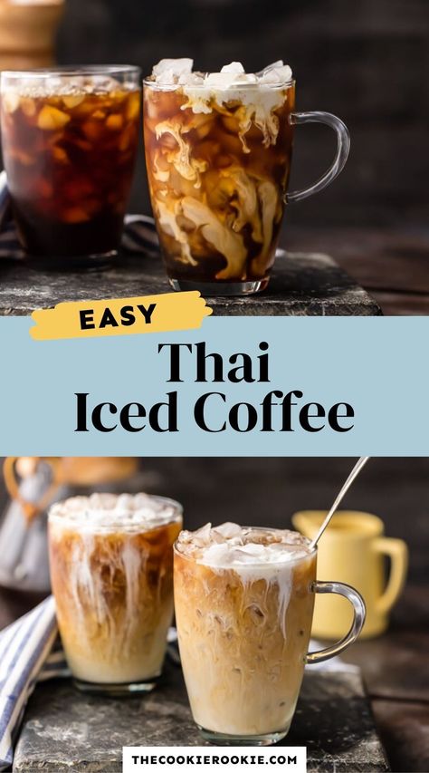 Thai Iced Coffee Recipe, Easy Iced Coffee Recipe, Condensed Milk Coffee, Easy Iced Coffee, Thai Iced Coffee, Thai Coffee, Sweetened Condensed Milk Recipes, Iced Coffee Recipe, Condensed Milk Recipes