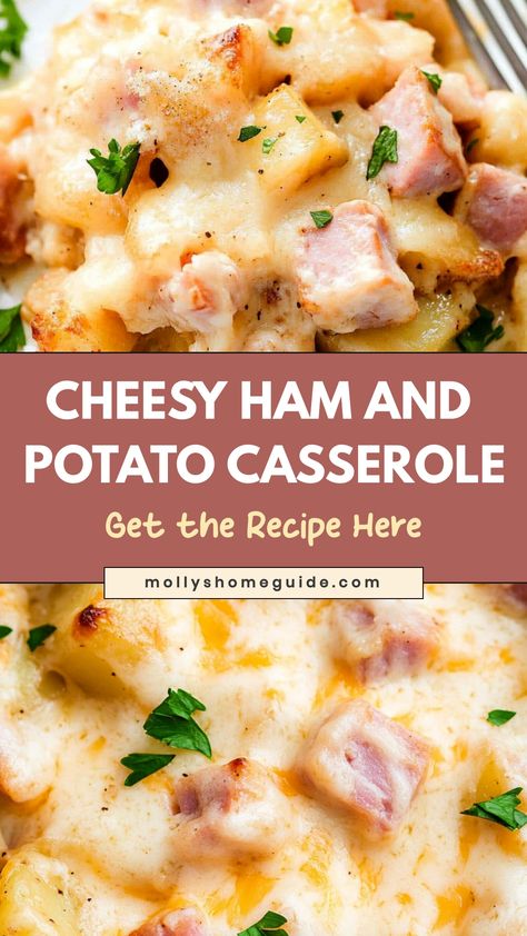 Discover the ultimate comfort food with our delicious ham and potato casserole recipe. This hearty, cheesy dish is perfect for family dinners or holiday gatherings. Easy to make and always a crowd-pleaser, this casserole is sure to become a new favorite in your recipe collection. With layers of tender potatoes, savory ham, and creamy cheese sauce, every bite is pure satisfaction. Ham And Potato Bake Recipe, Ham Potato Green Bean Casserole, Cheesy Potato Ham Casserole, Diced Ham Recipes Casseroles, Ham And Potato Recipes Casseroles, Ham Potato Recipes, Creamy Ham And Potato Casserole, Ham Cheese And Potato Casserole, Easy Ham And Potato Casserole