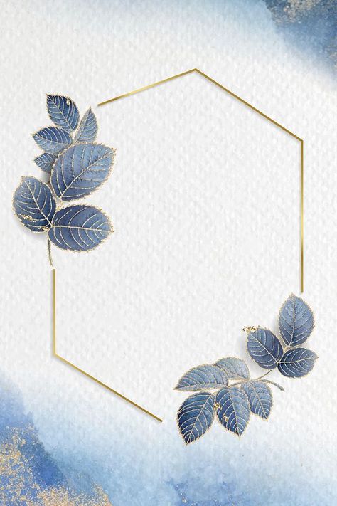 Blank leafy blue frame vector | Premium Vector - rawpixel Flora Frame, Flower Background Iphone, Floral Logo Design, Photo Frame Wallpaper, Blue Invitation, Invitation Background, Frame Vector, Floral Border Design, Framed Wallpaper