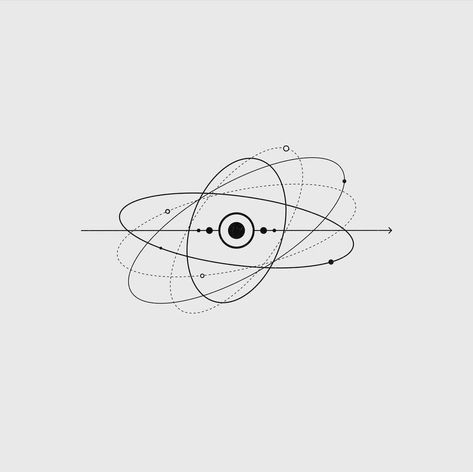 Atomic Tattoo Design, Orbit Tattoo, First Tattoo Ideas, Ancient Art Tattoo, Dna Tattoo, Solar System Tattoo, Ui Design Principles, Sacred Geometry Patterns, Cool Tattoo